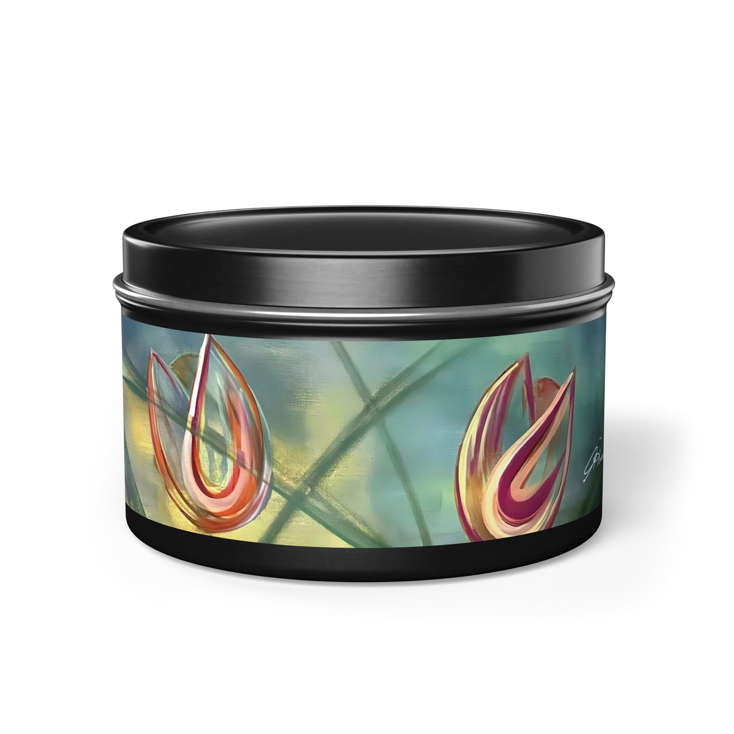 Joy Tin Candle in Gold, Black or Silver