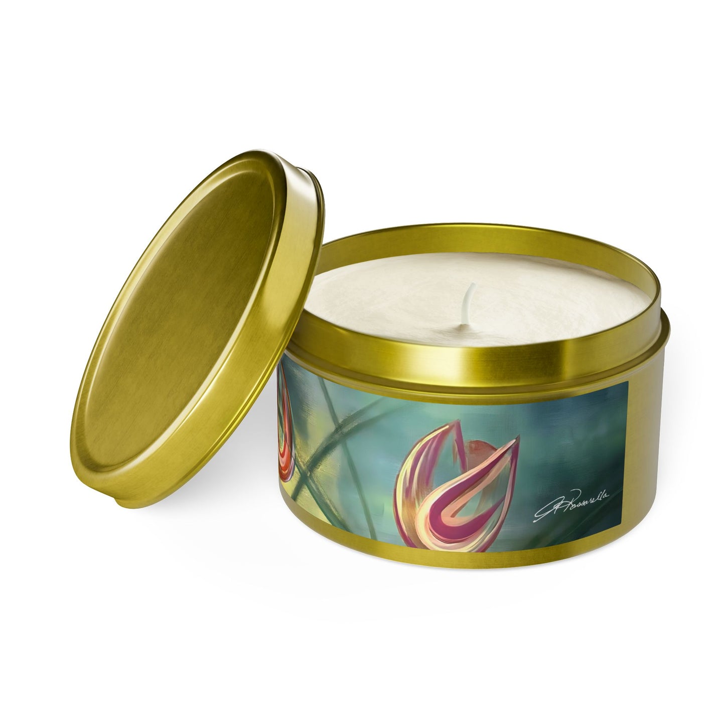 Joy Tin Candle in Gold, Black or Silver