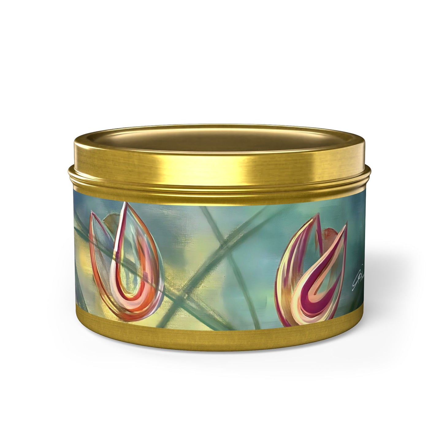 Joy Tin Candle in Gold, Black or Silver