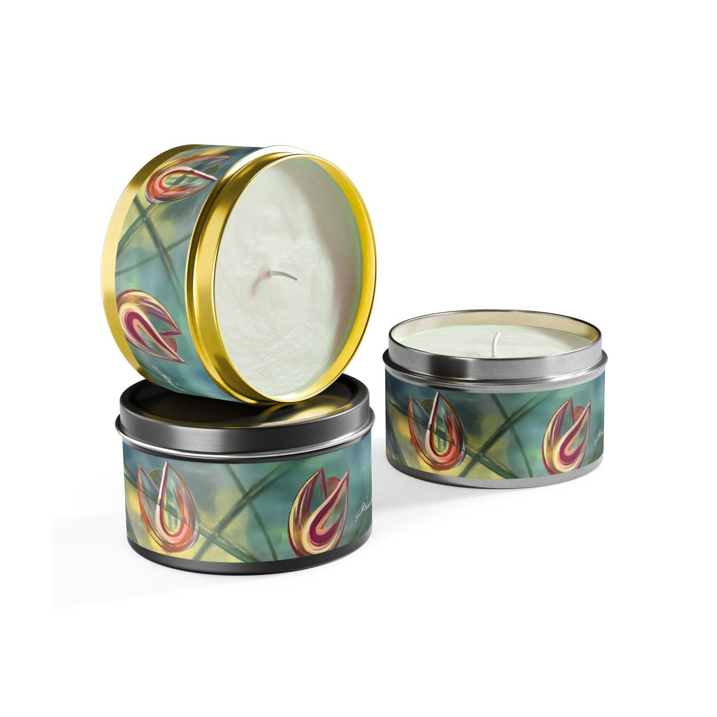 Joy Tin Candle in Gold, Black or Silver