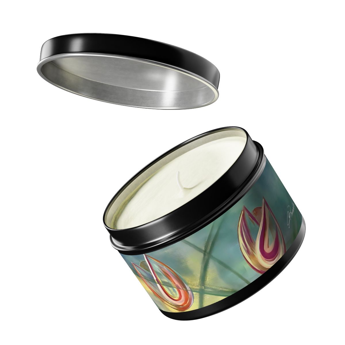 Joy Tin Candle in Gold, Black or Silver
