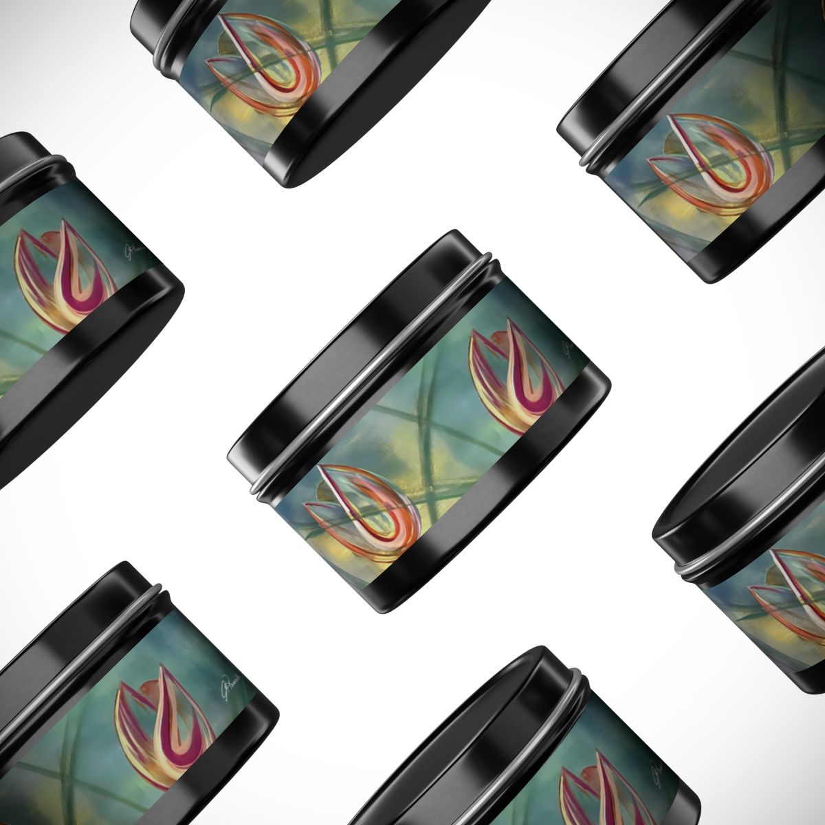 Joy Tin Candle in Gold, Black or Silver