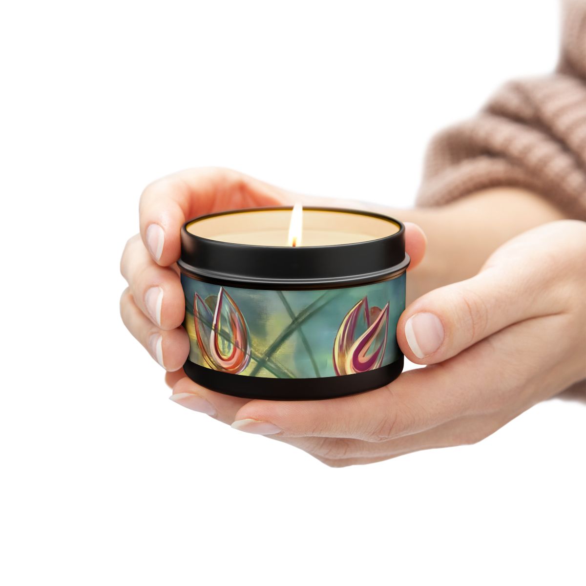 Joy Tin Candle in Gold, Black or Silver