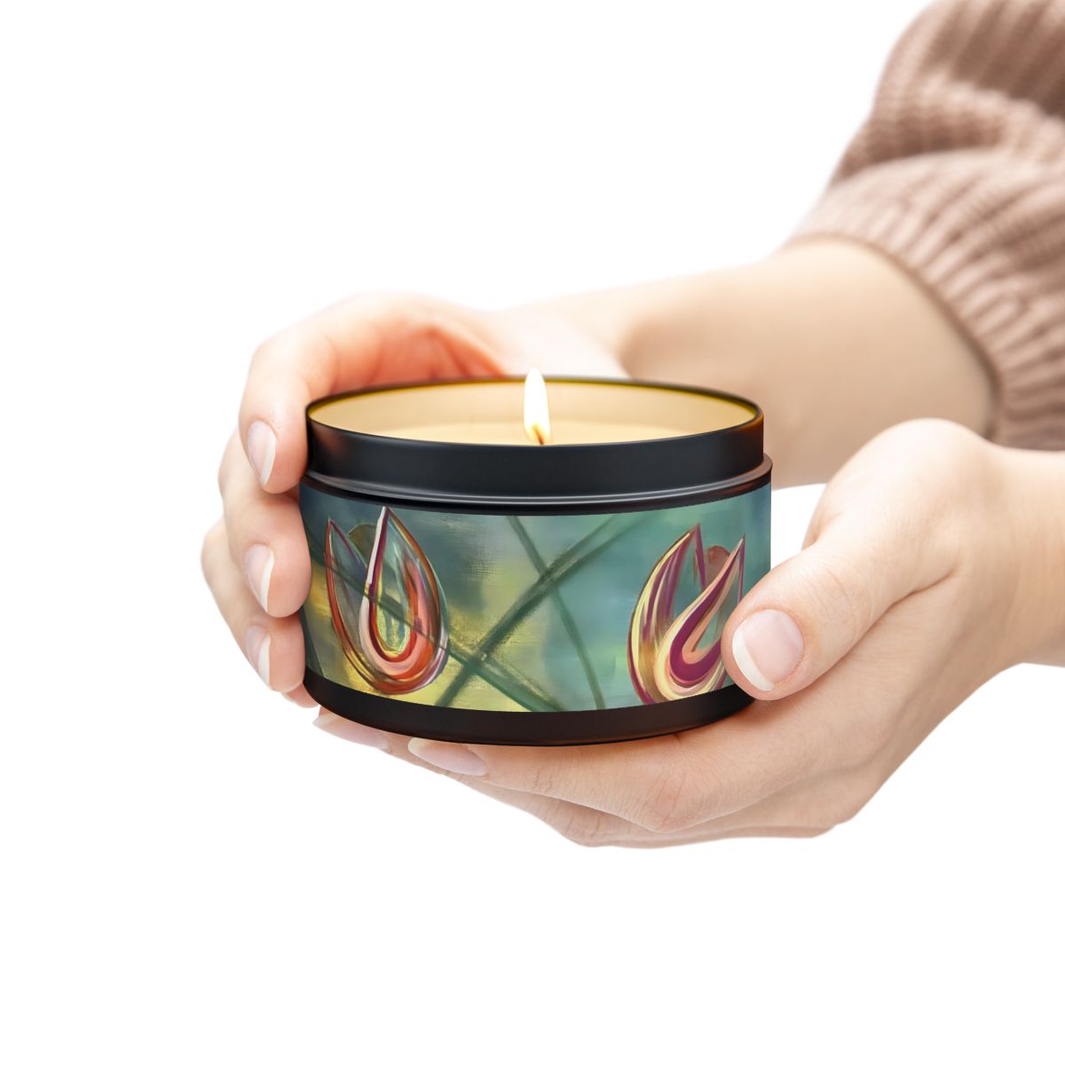 Joy Tin Candle in Gold, Black or Silver