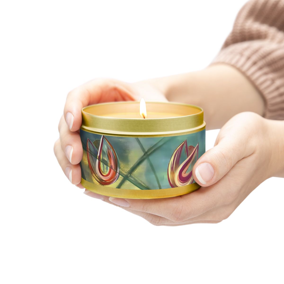 Joy Tin Candle in Gold, Black or Silver