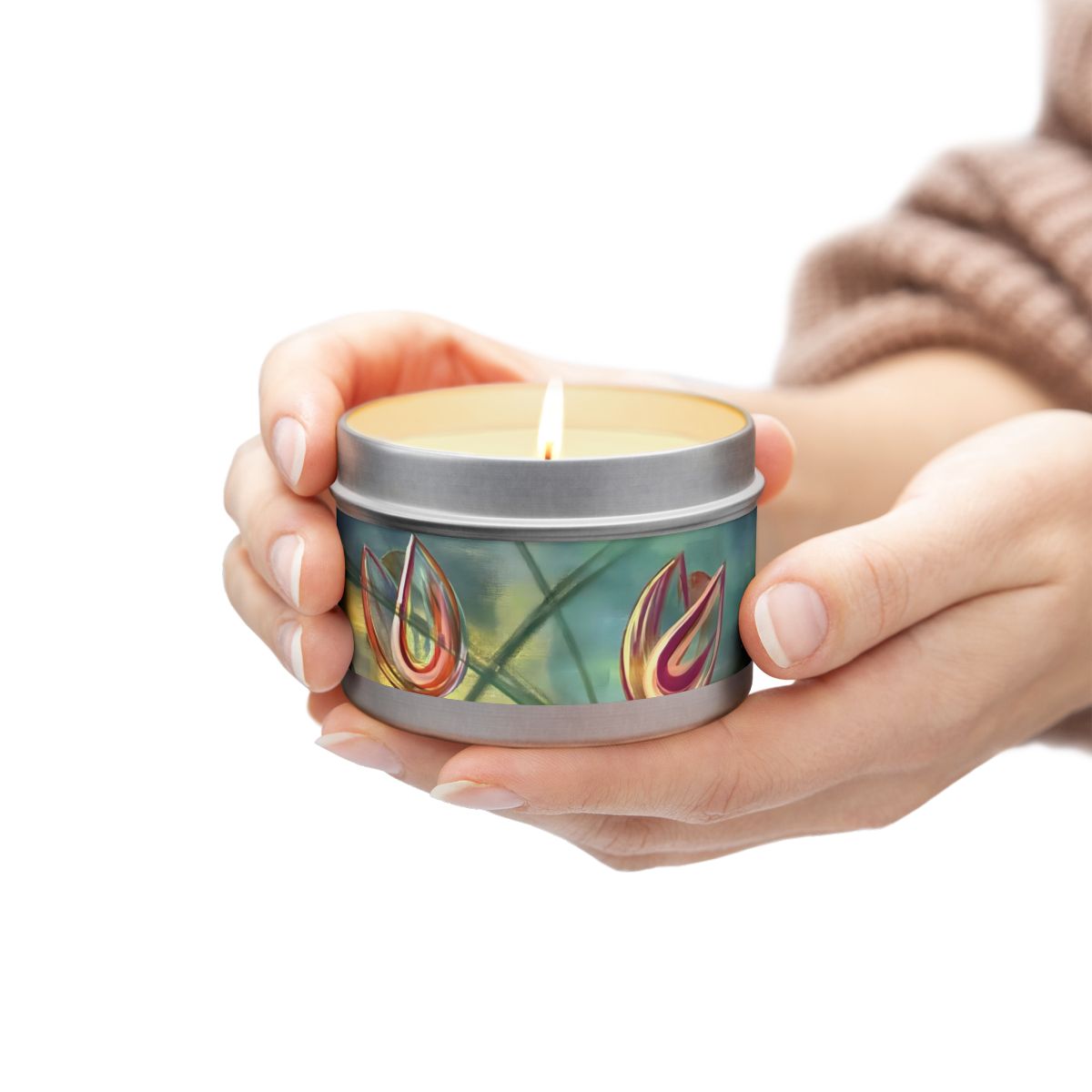 Joy Tin Candle in Gold, Black or Silver